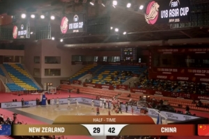 半場-中國U18男籃42-29領(lǐng)先新西蘭U18男籃 張淳智6中4砍15分配圖