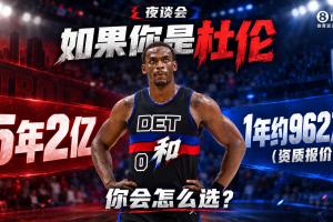 如果你是杜倫 5年2億和1年962萬(wàn)資質(zhì)報(bào)價(jià) 你會(huì)怎么選？配圖